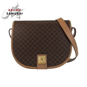 Celine Macadam Brown Leather Shoulder Bag